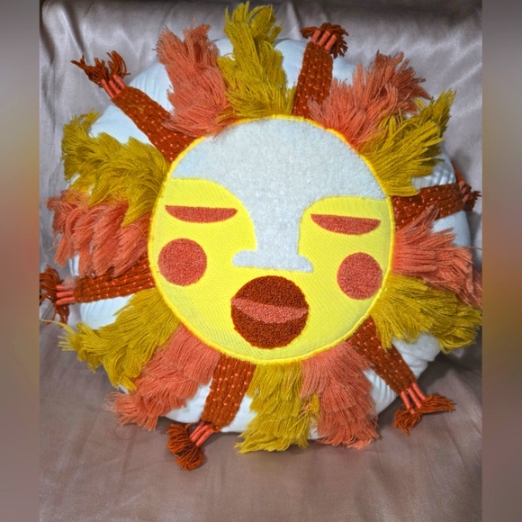 Sun Face Decorative Pillow - Picture 2 of 5
